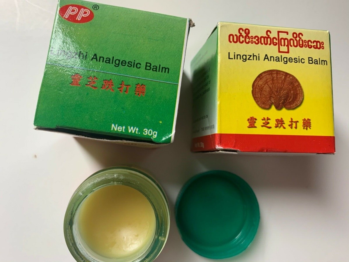 Lingzhi Analgesic Myanmar Balm Oitment Herbal Muscle Pain Headache Relief 30g