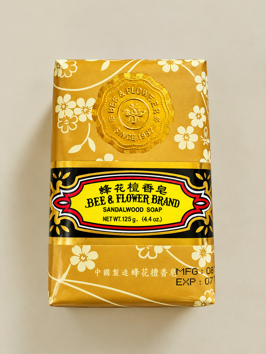 Bee & Flower Sandalwood Soap 4.4Oz Bar 125g