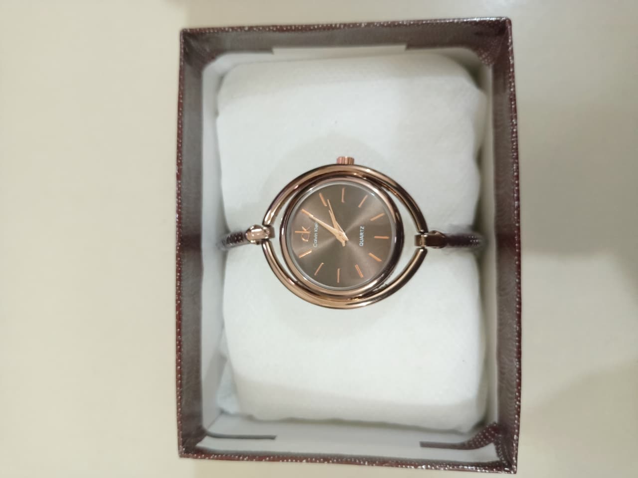 Dual-Ring Bangle Quartz Watch for Ladies