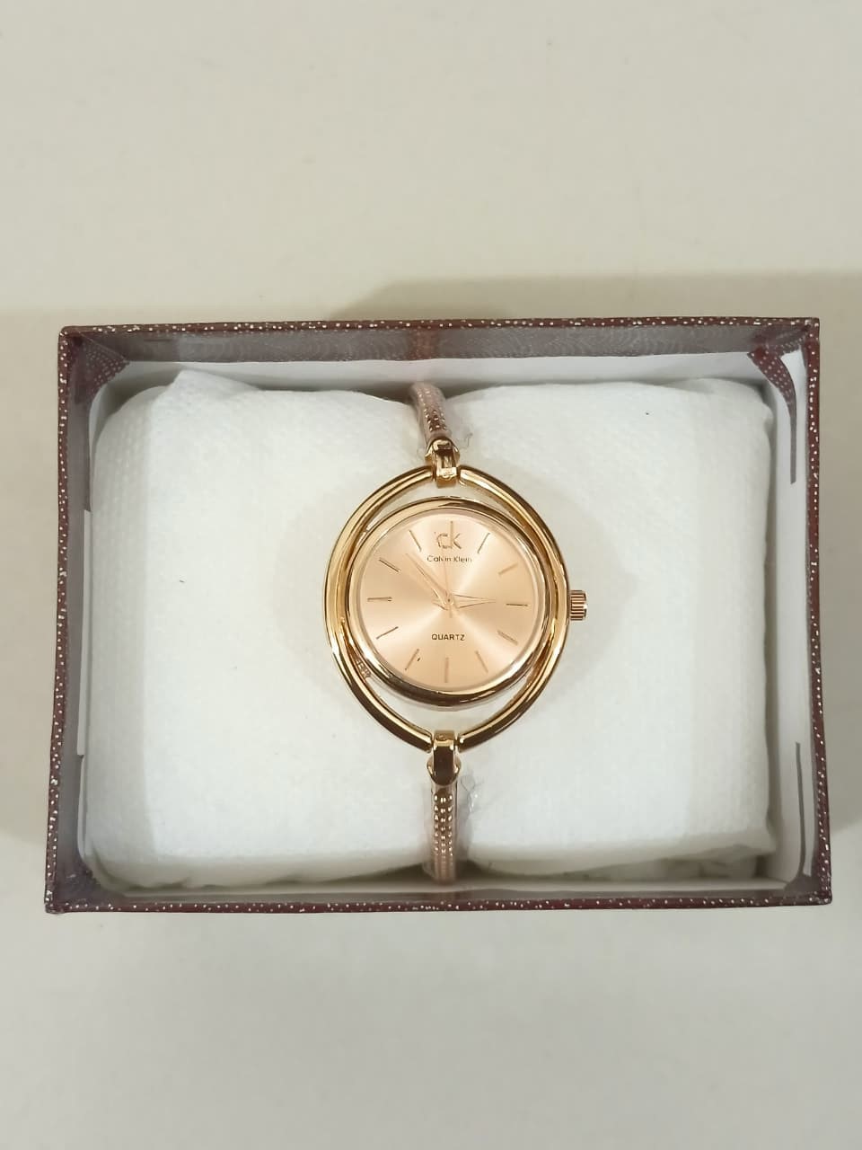 Dual-Ring Bangle Quartz Watch for Ladies