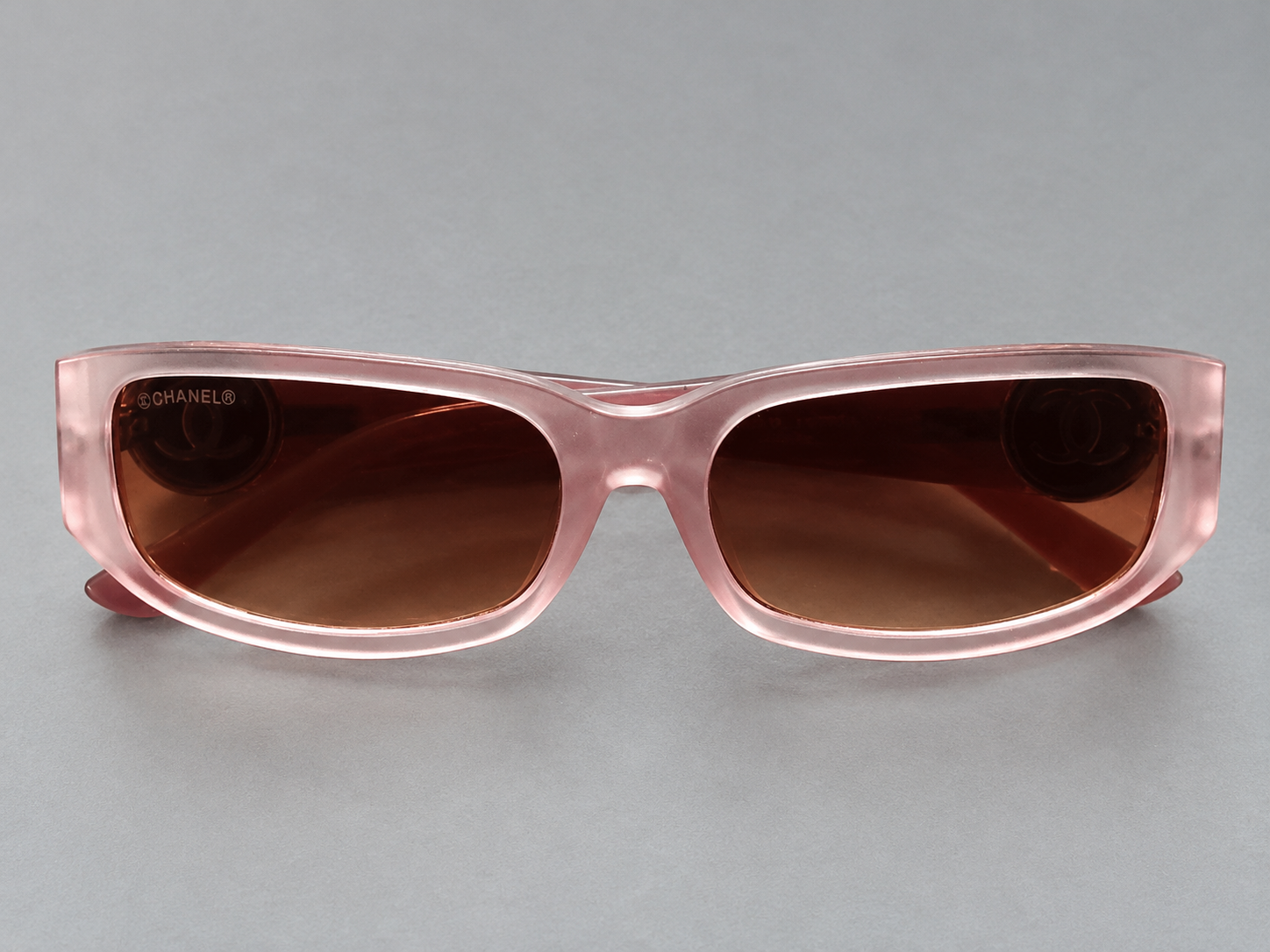 Ladies Fashion Premium Pink Transparent  Sunglass with Brown Gradient Lenses