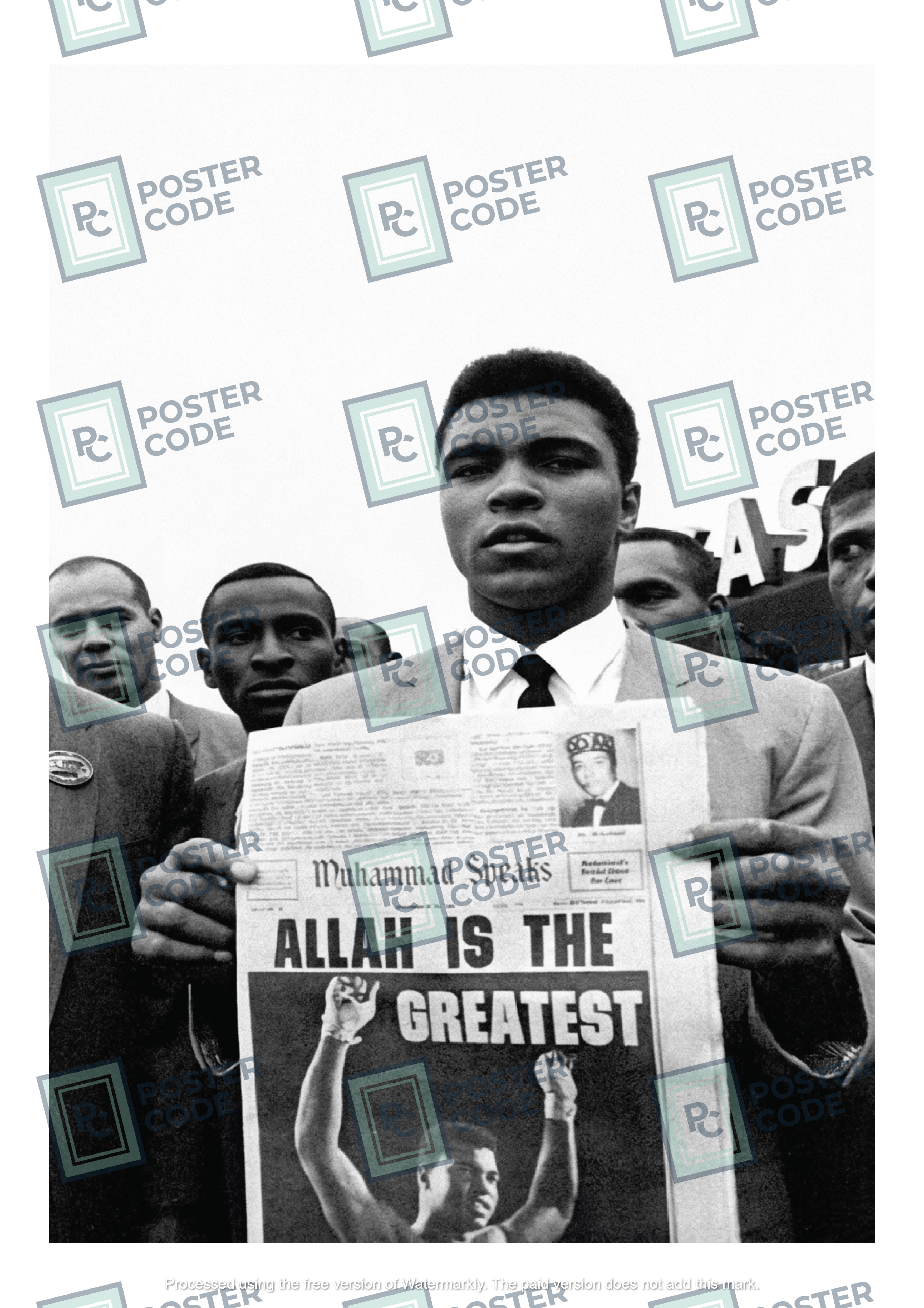 Black and White Poster - Mohammed Ali