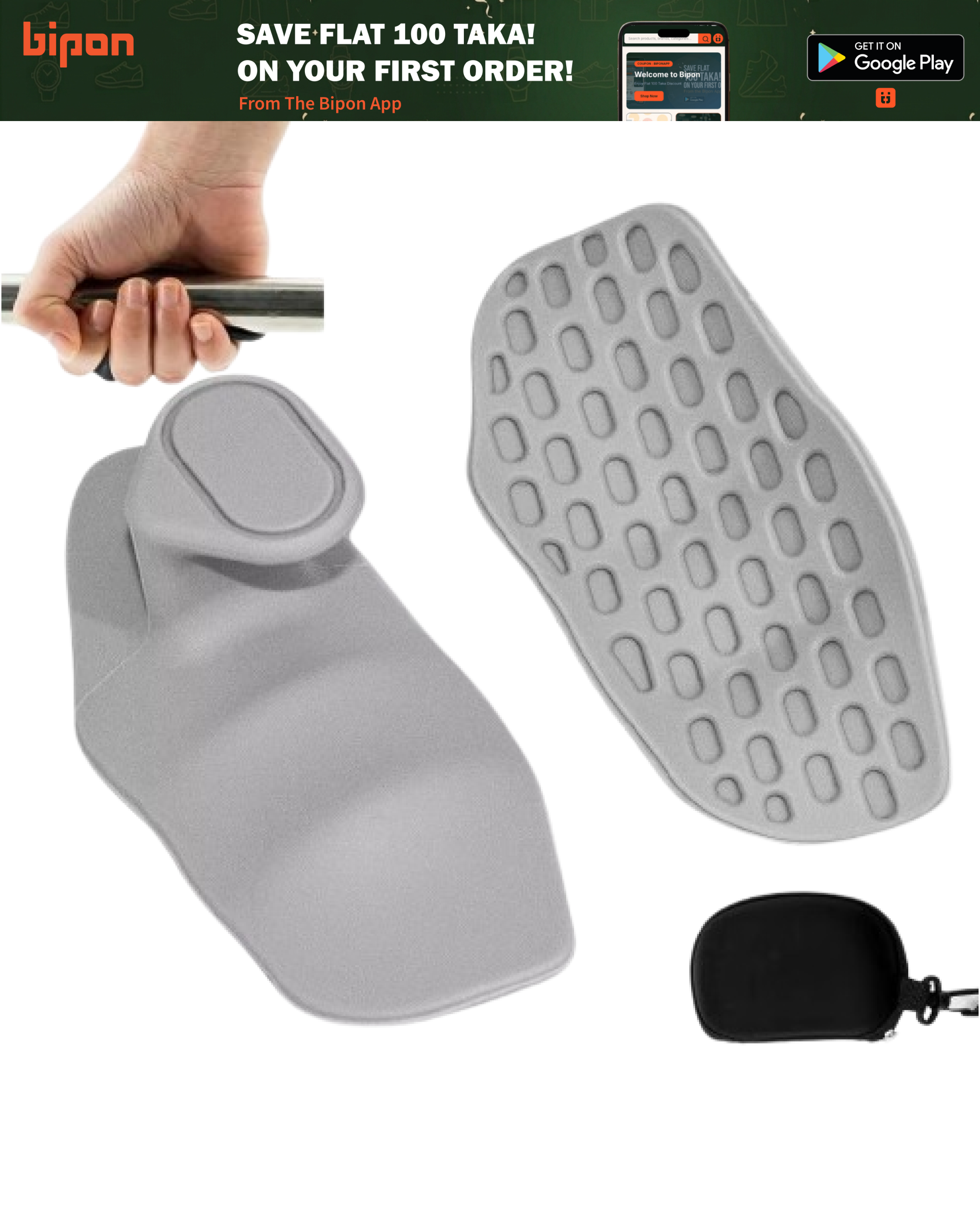 Anti-Slip Grips for Weight Lifting Pull-Ups Gym Training Unisex Ergonomic Rubber Hand Protector Strengthener Handle Gloves with Pouch Bag