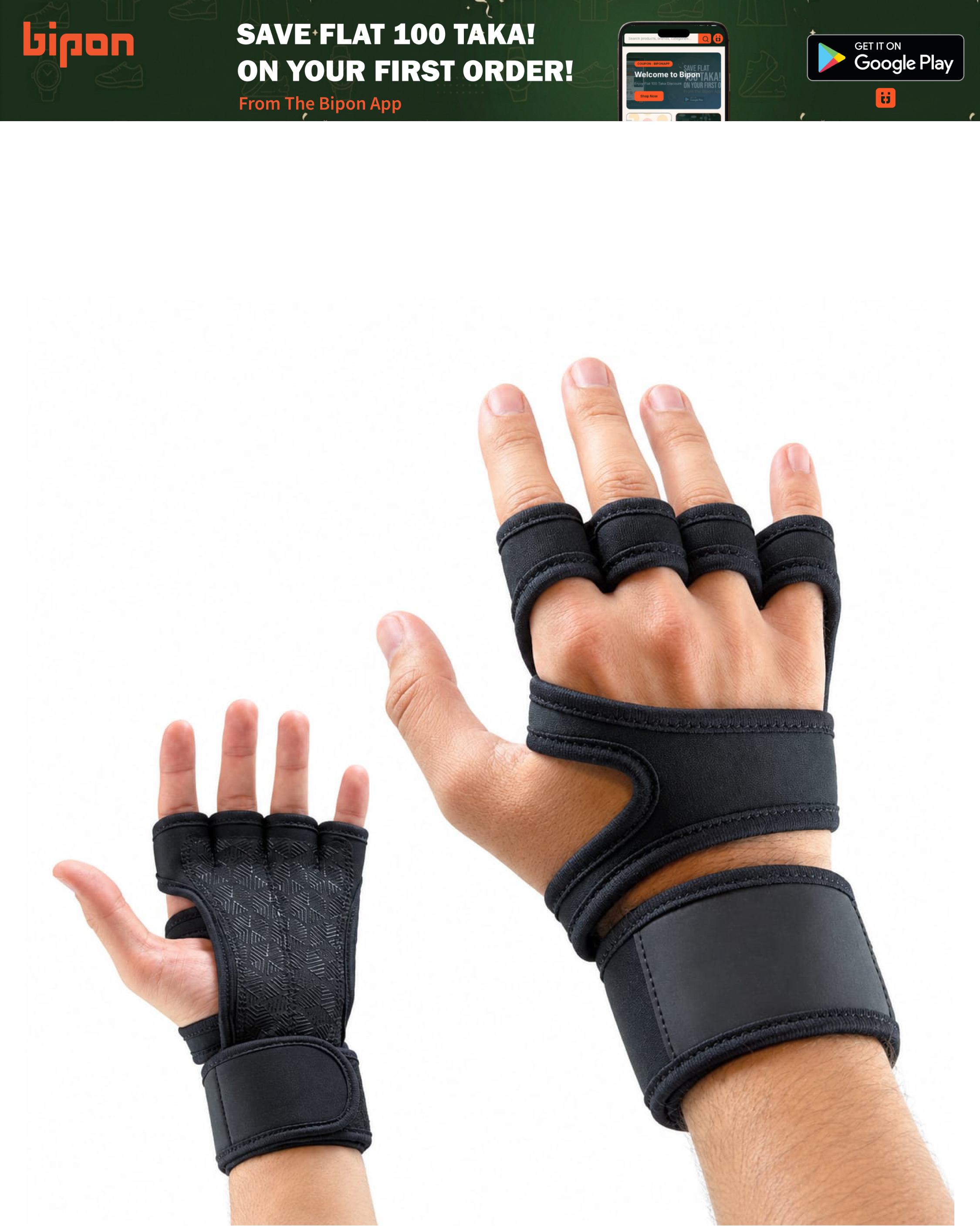 Premium Gym Workout Gloves with Wrist Support – Ideal for Pull-Ups, Weightlifting, and Fitness Training