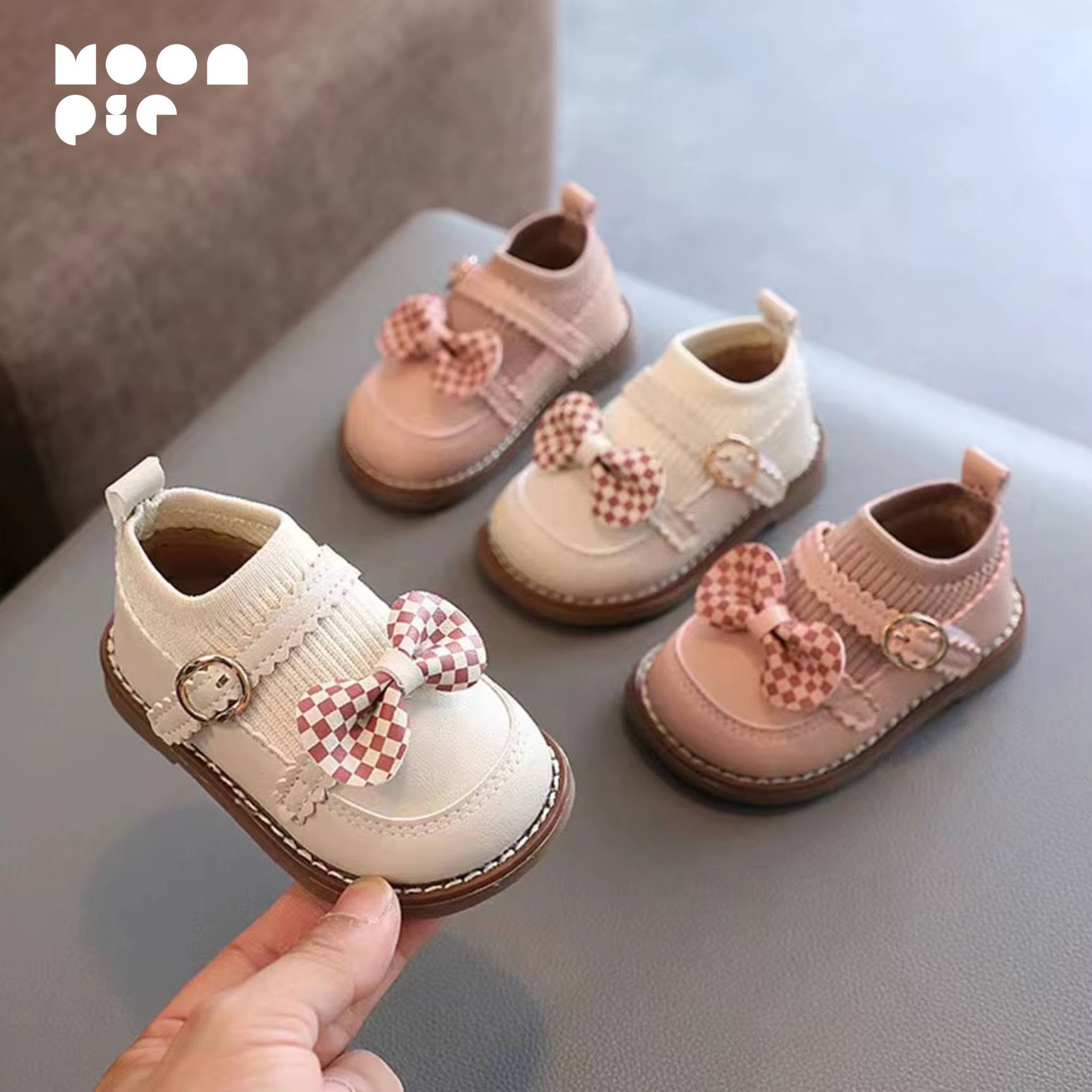 Baby Girls Leather Bow Shoes 