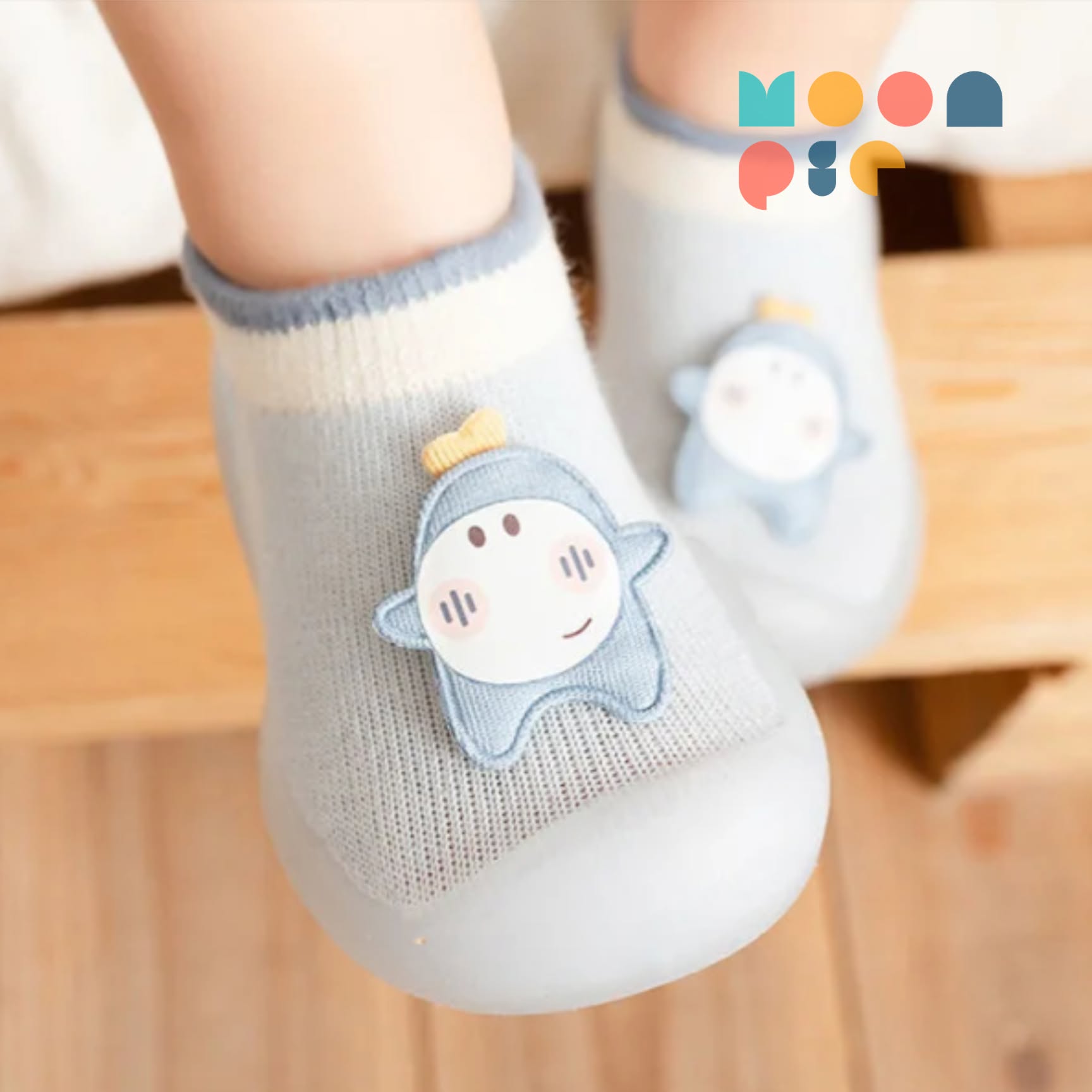 Baby Cartoon Socks with Rubber Sole