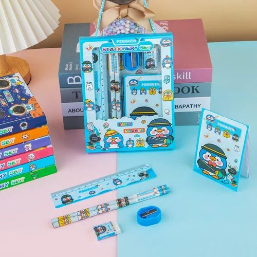 Cosmic Space and Penguin Stationery Gift Set.