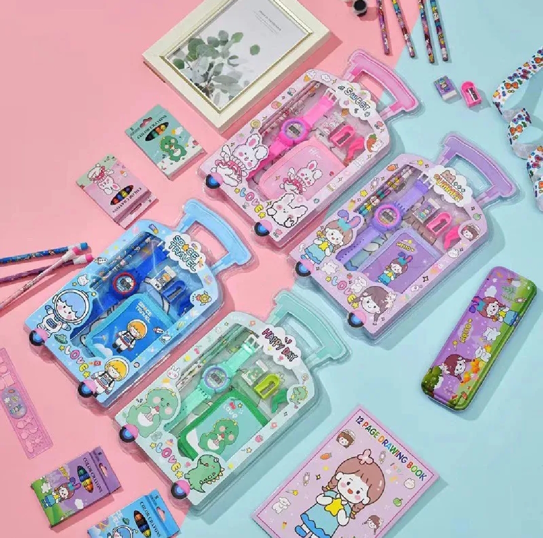 Cartoon Themed 7 in 1 Stationary Gift Set. 