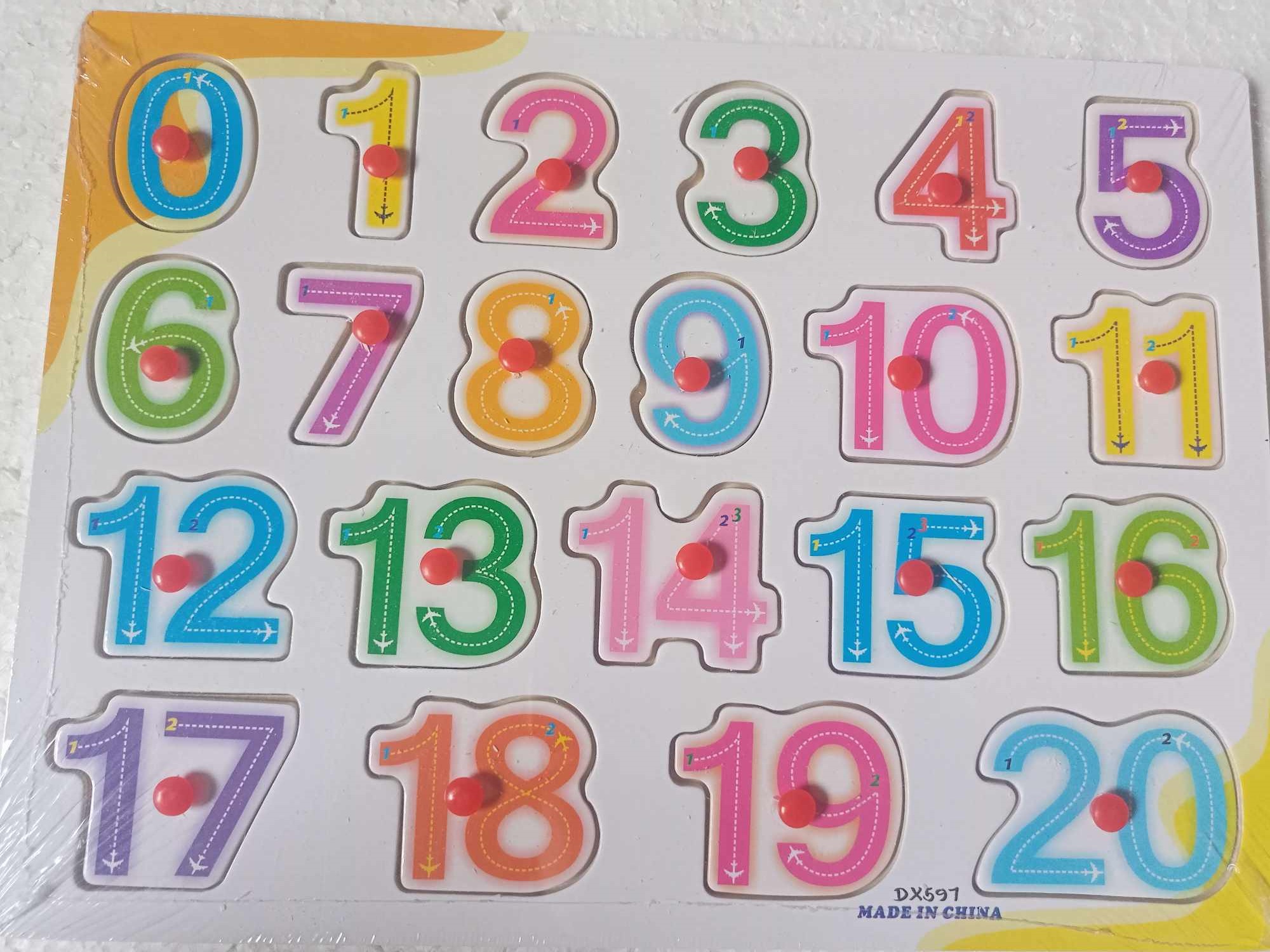 Wooden Educational Peg Puzzle Boards for Kids (English Numbers & English Alphabets).