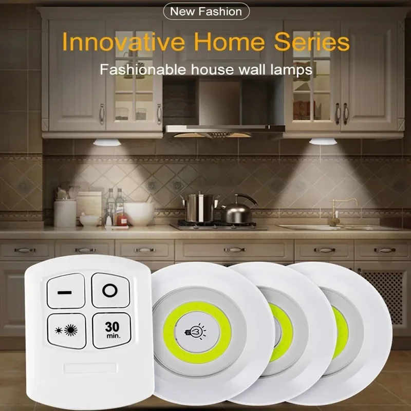 Sets of 3 Wireless Remote Control LED Cabinet Light