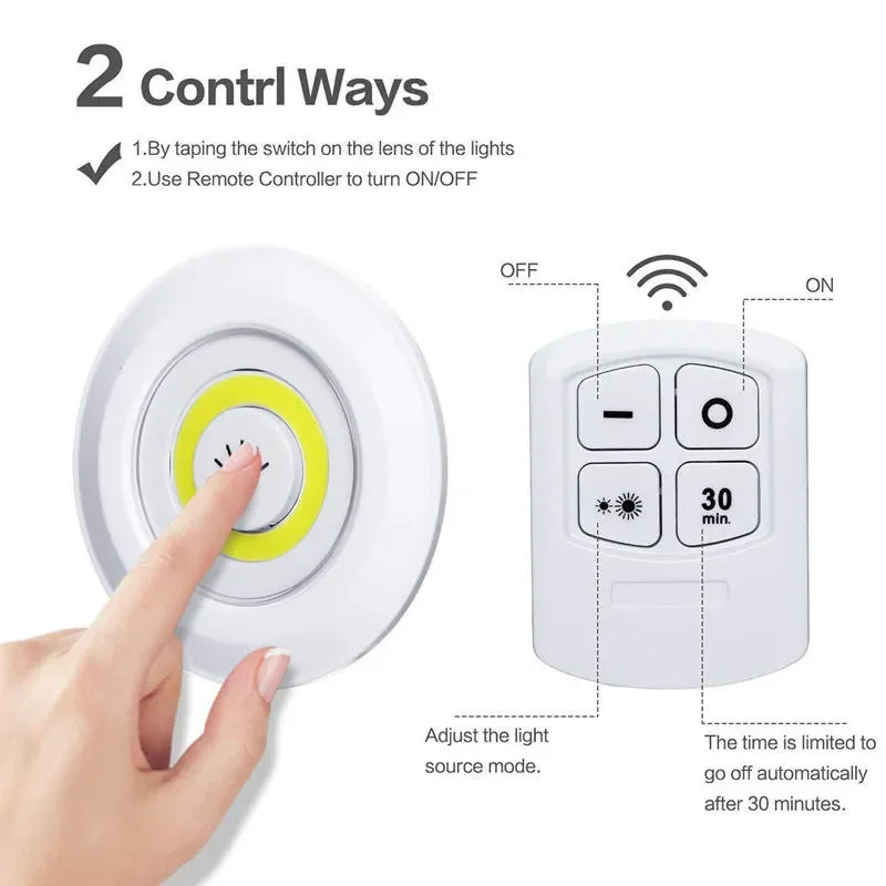 Sets of 3 Wireless Remote Control LED Cabinet Light
