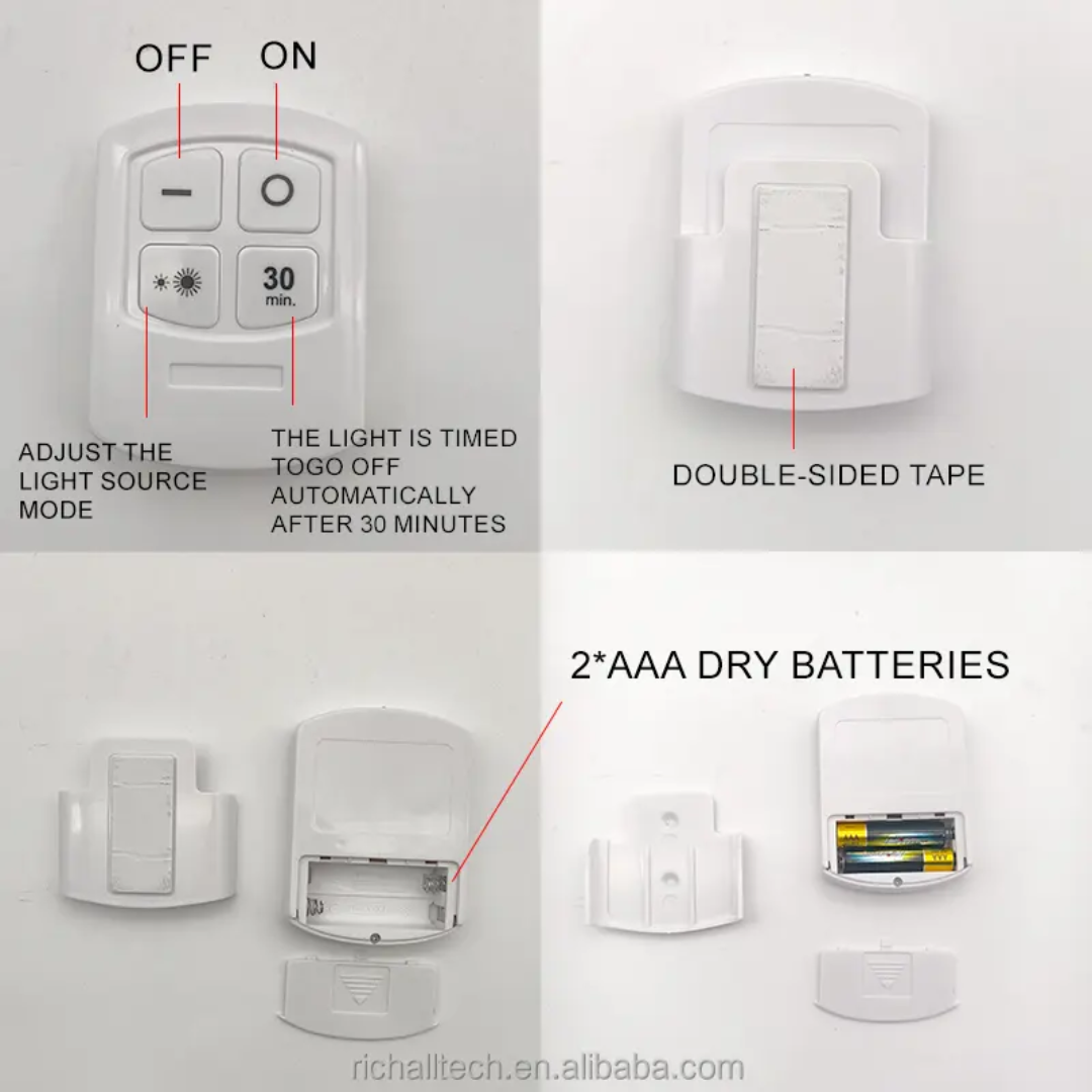 Sets of 3 Wireless Remote Control LED Cabinet Light