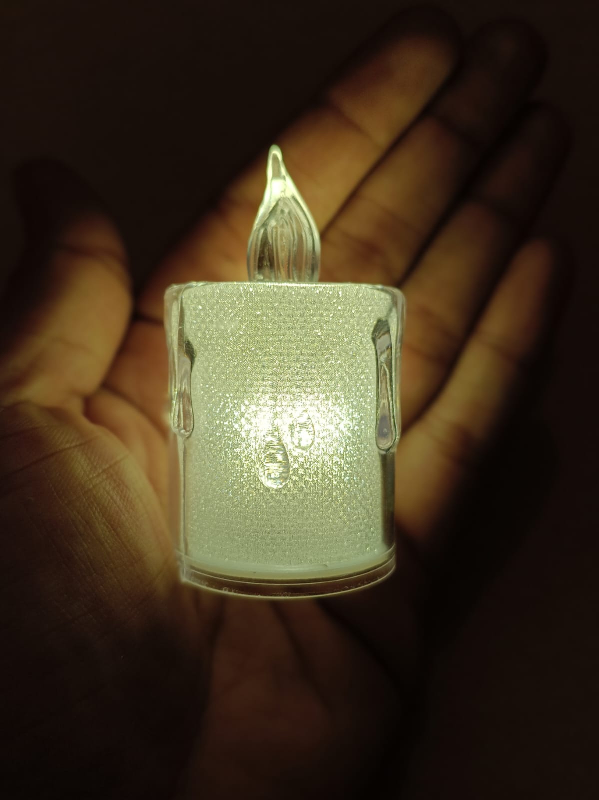 Miniature Acrylic Crystal Glow Flameless wax dripping LED Candle Light🕯️