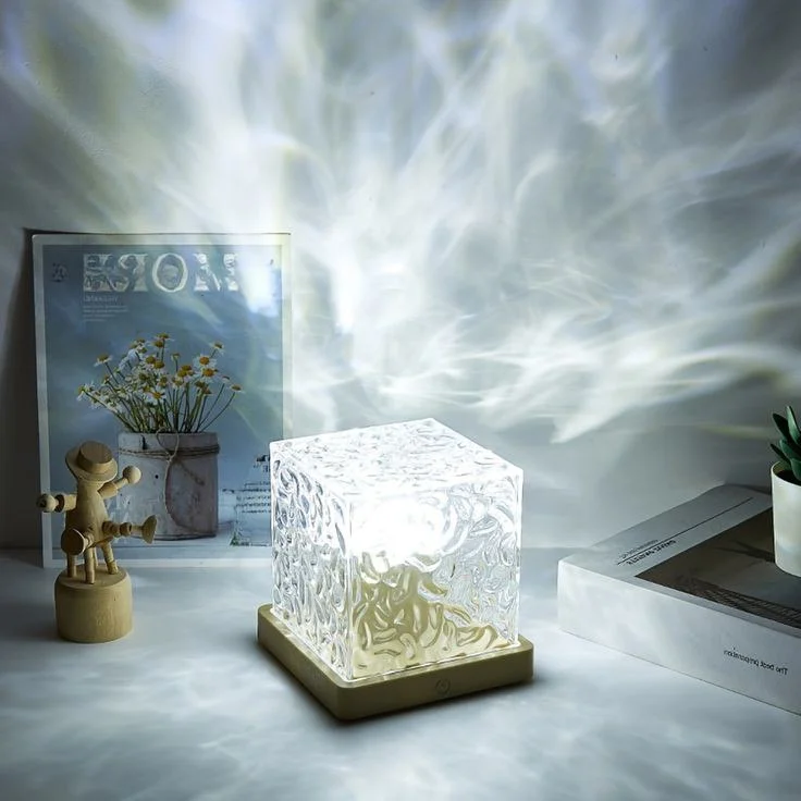 16 Color Crystal Ice Cube Dynamic Water Ripple LED Lamp
